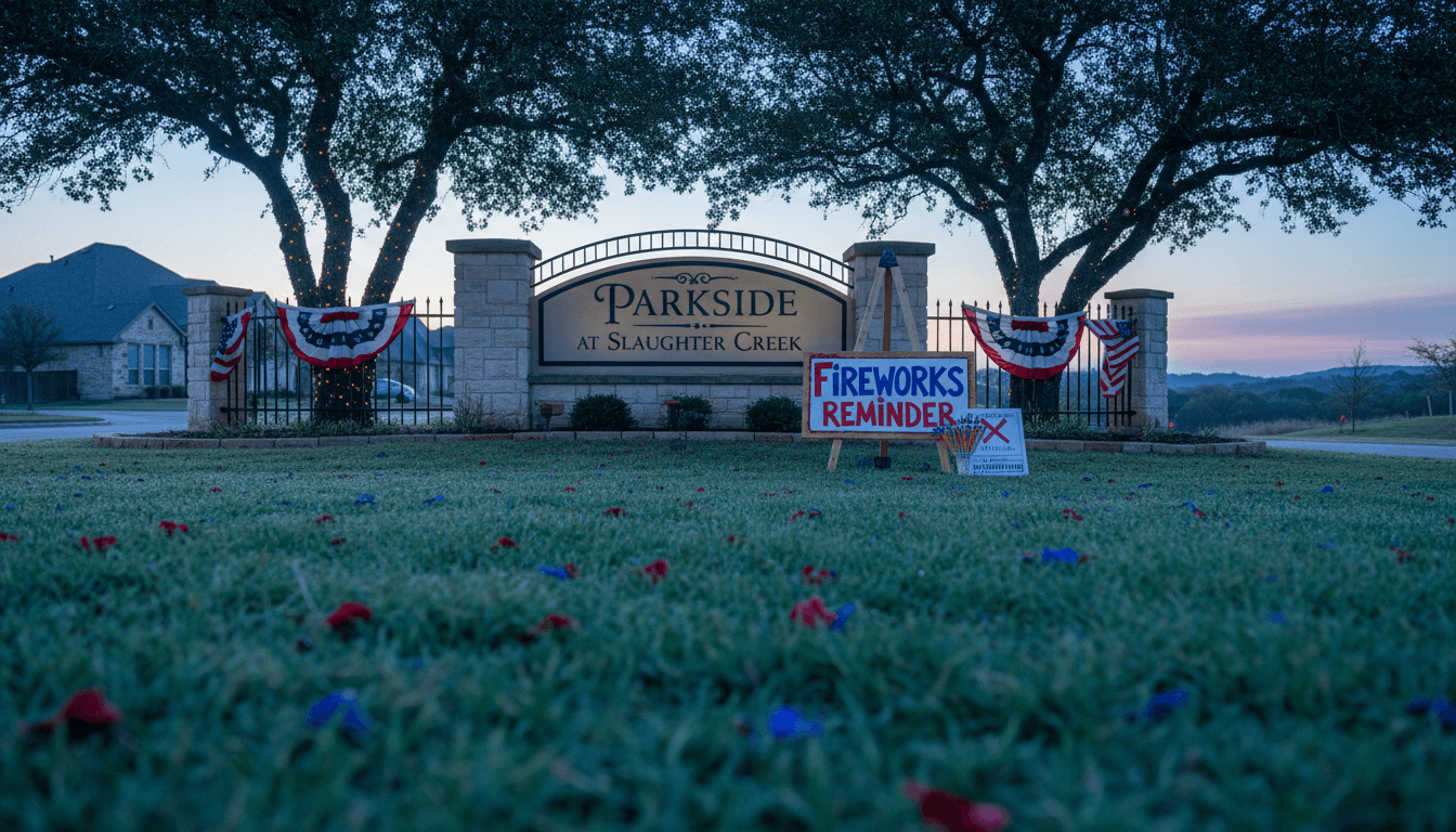 Parkside Fireworks Reminder